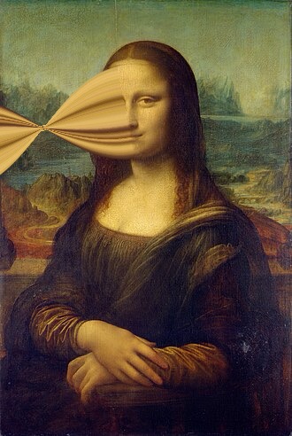 A photo transformed with the Pixel Stretch effect